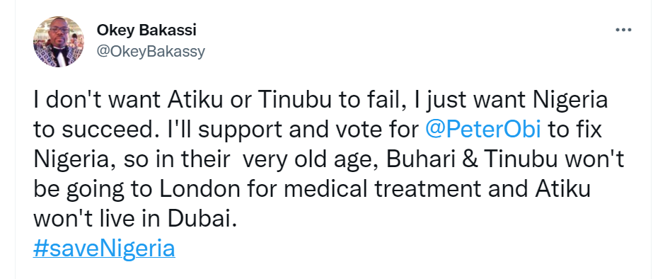 Okey Bakassi:-I'm supporting Peter Obi to fix Nigeria so Buhari and Tinubu won't be going to London for medical treatment and Atiku won't live in Dubai, Okey Bakassi:-I&#8217;m supporting Peter Obi to fix Nigeria so Buhari and Tinubu won&#8217;t be going to London for medical treatment and Atiku won&#8217;t live in Dubai, INFINITY LOADED